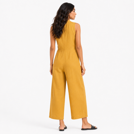 Women’s Sleeveless Button Front Jumpsuit