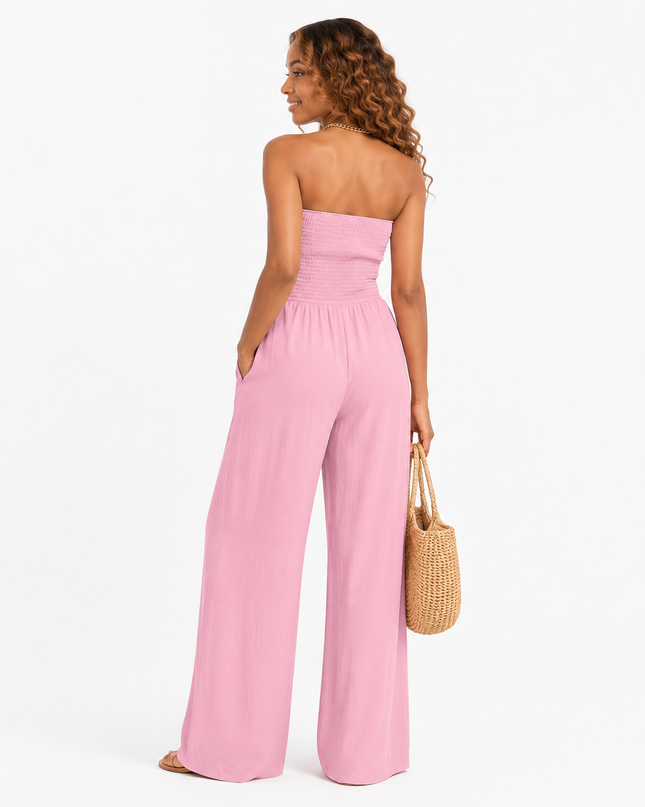 Women’s Smocked Strapless Jumpsuit